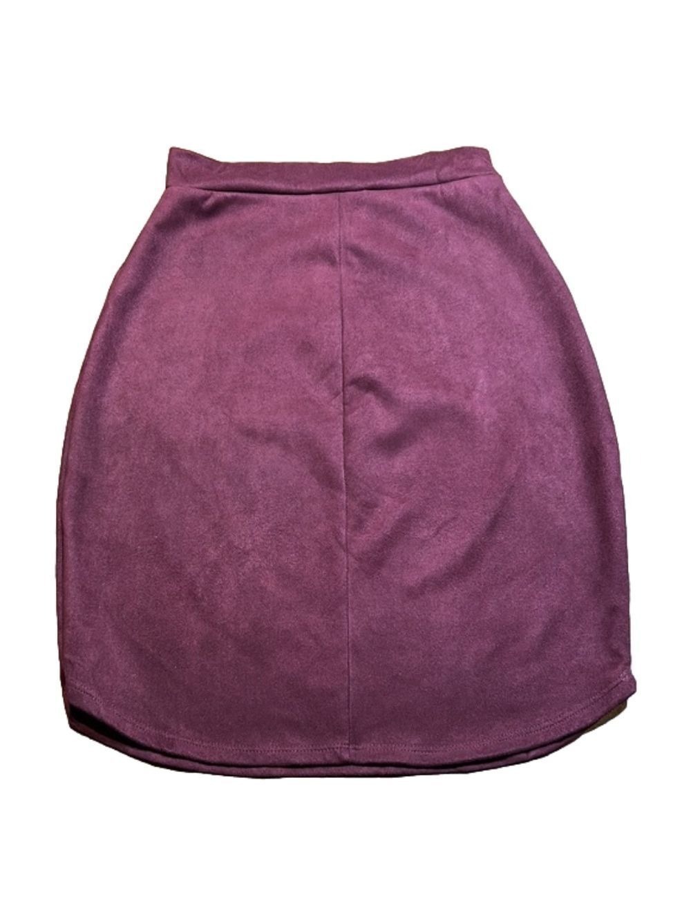 CHARLOTTE RUSSE Wine Colored Faux Suede Skirt Size M